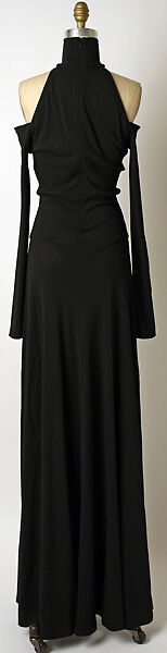 Evening ensemble, Donna Karan New York (American, founded 1985), (a) silk; (b) metal; (c, d) silk, leather, American