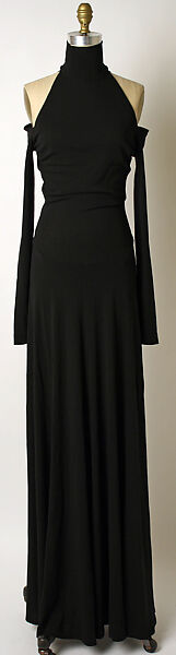 Evening ensemble, Donna Karan New York (American, founded 1985), (a) silk; (b) metal; (c, d) silk, leather, American