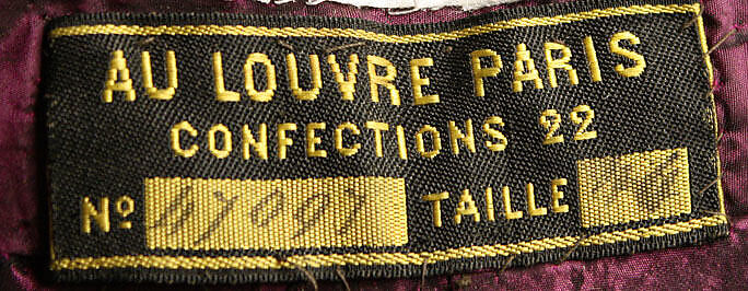 Cape, Au Louvre (French), silk, cellulous nitrate, gelatin, glass, French