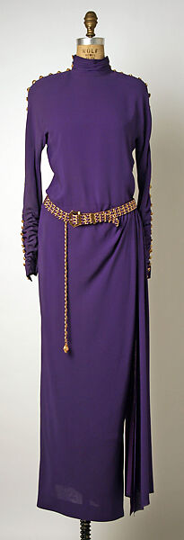Evening dress, House of Chanel (French, founded 1910), silk, metal, French 