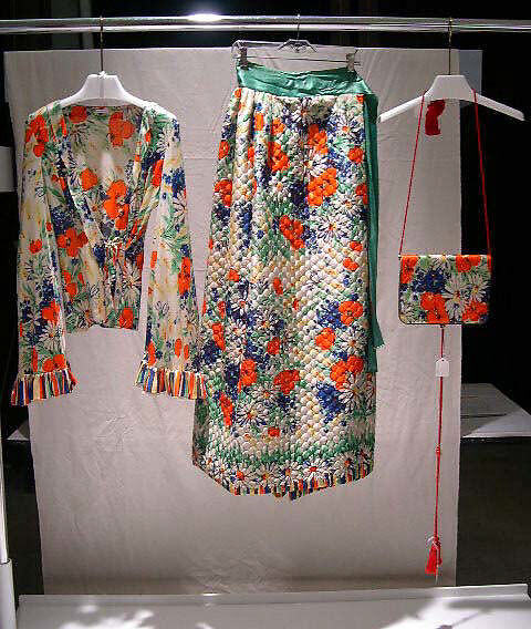 Evening ensemble, Giorgio di Sant'Angelo (American, born Italy, 1933–1989), synthetic fiber, silk, American