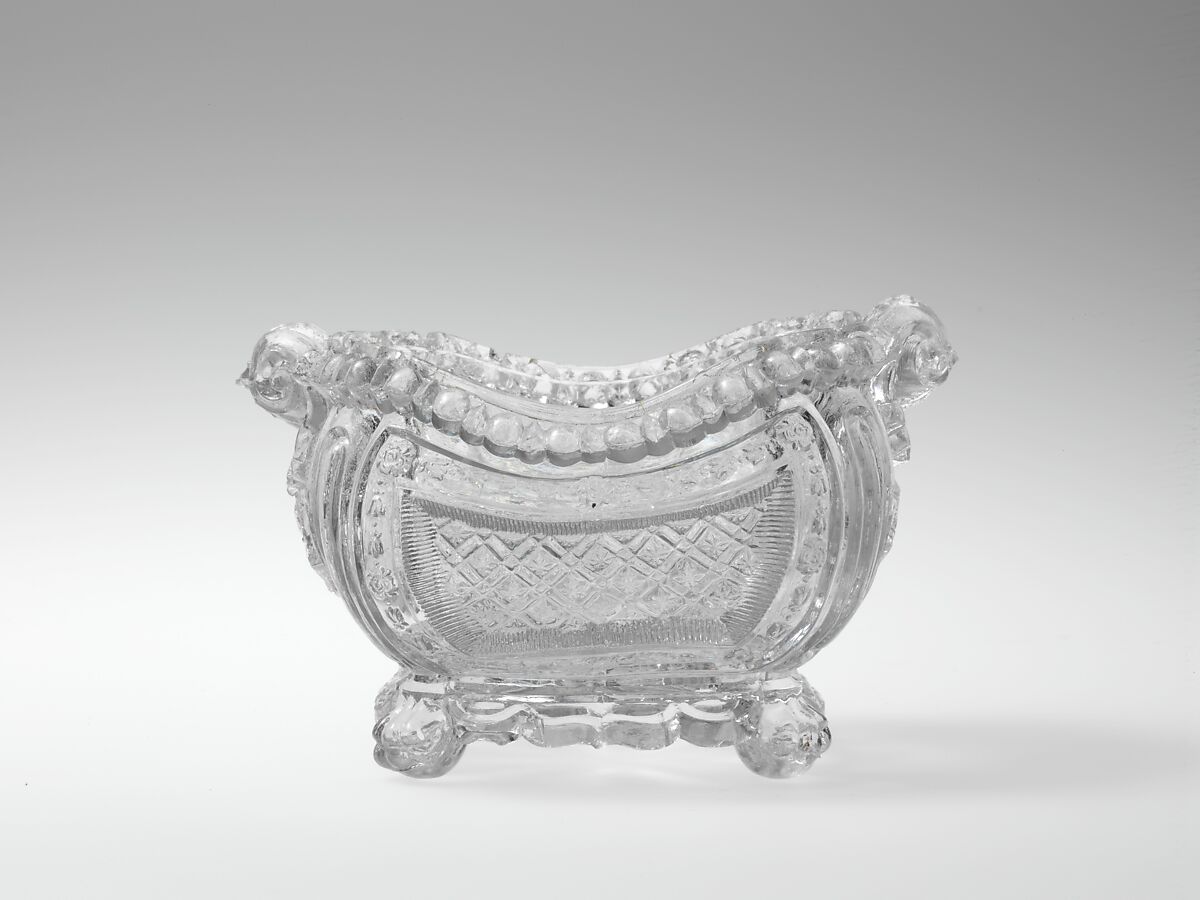 Sugar Bowl, Probably New England Glass Company (American, East Cambridge, Massachusetts, 1818–1888), Pressed glass, American 