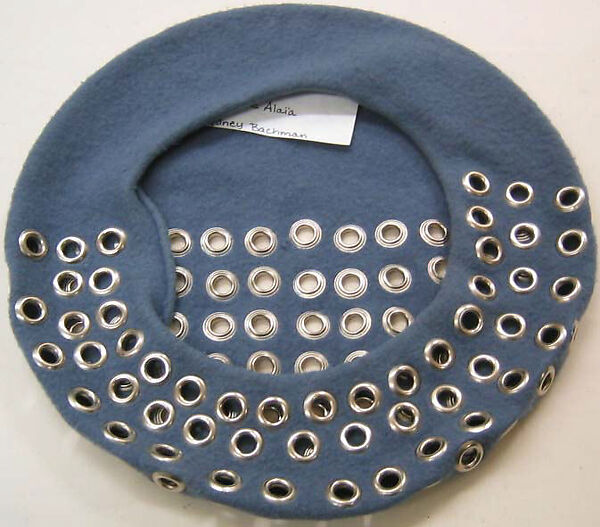 Hat, Azzedine Alaïa (French (born Tunisia), Tunis 1935–2017 Paris), wool, metal, French