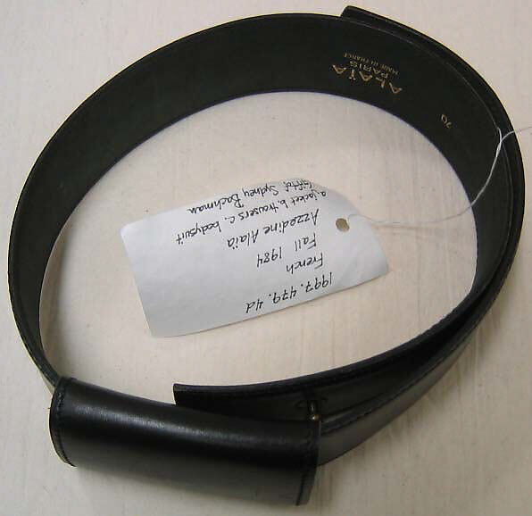 Ensemble, Azzedine Alaïa (French (born Tunisia), Tunis 1935–2017 Paris), (a - c) wool(d) leather, French