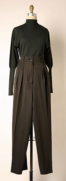 Ensemble, Azzedine Alaïa (French (born Tunisia), Tunis 1935–2017 Paris), (a - c) wool(d) leather, French