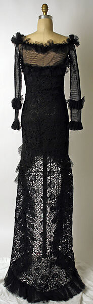 Evening dress, Yves Saint Laurent (French, founded 1961), cotton, synthetic fiber, French