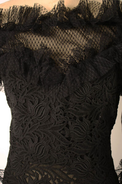 Evening dress, Yves Saint Laurent (French, founded 1961), cotton, synthetic fiber, French