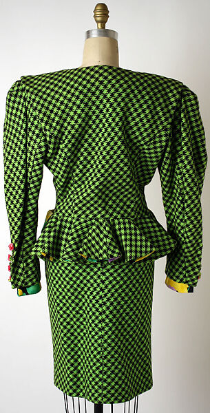 Suit, Emanuel Ungaro (French, 1933–2019), wood, silk, plastic, French