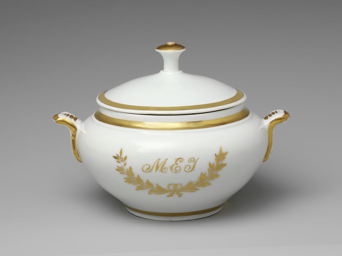 Sugar Bowl, Tucker Factory (1826–1838), Porcelain, American 