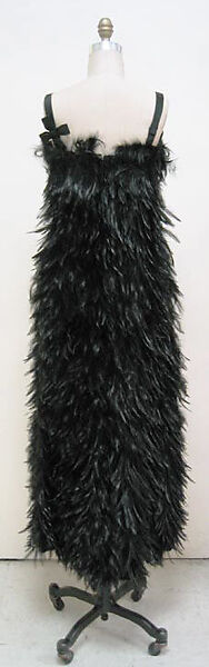 Evening dress, Donald Brooks (American, New Haven, Connecticut 1928–2005 Stony Brook, New York), feathers, synthetic fiber, American