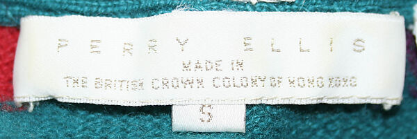 Sweater, Perry Ellis Sportswear Inc. (American, founded 1978), wool, American