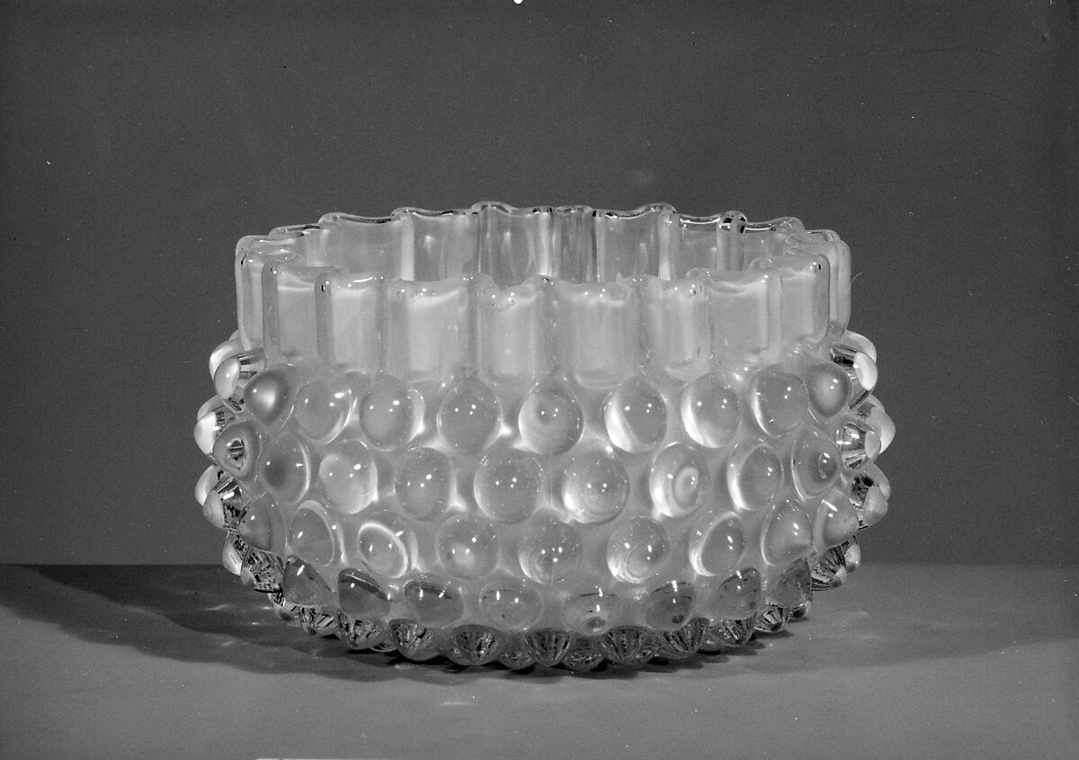 Hobnail bowl, Probably Hobbs, Brockunier and Company (1863–1891), Pressed glass, American 