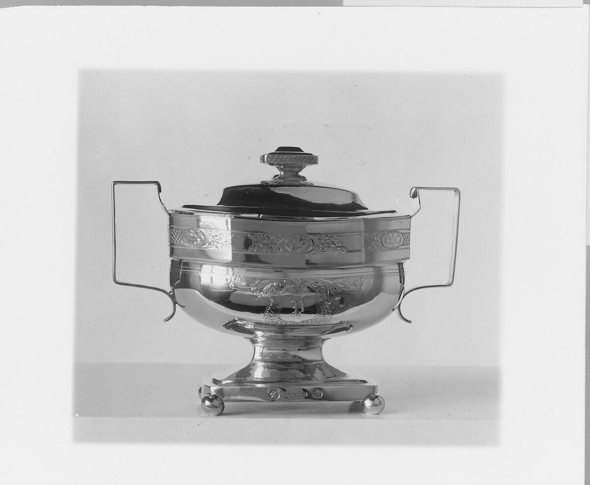 Sugar Bowl, Hugh Wishart (active ca. 1793–1824), Silver, American 