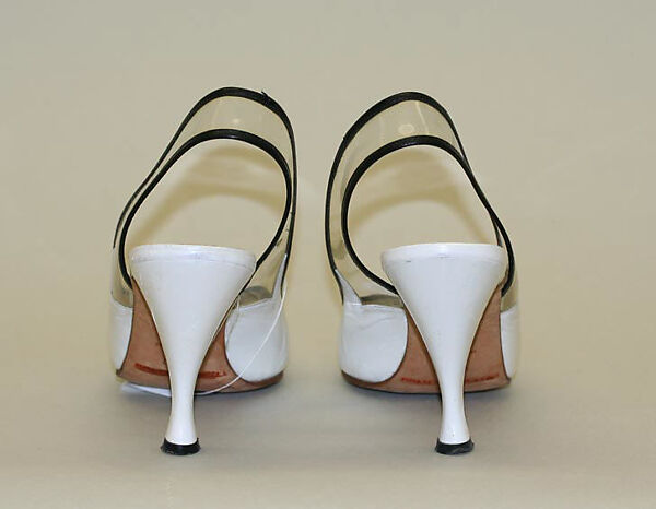 Shoes, Manolo Blahnik (British, born Spain, 1942), leather, plastic (polyvinyl chloride), British