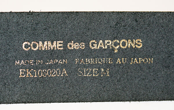 Belt, Comme des Garçons (Japanese, founded 1969), leather, Japanese