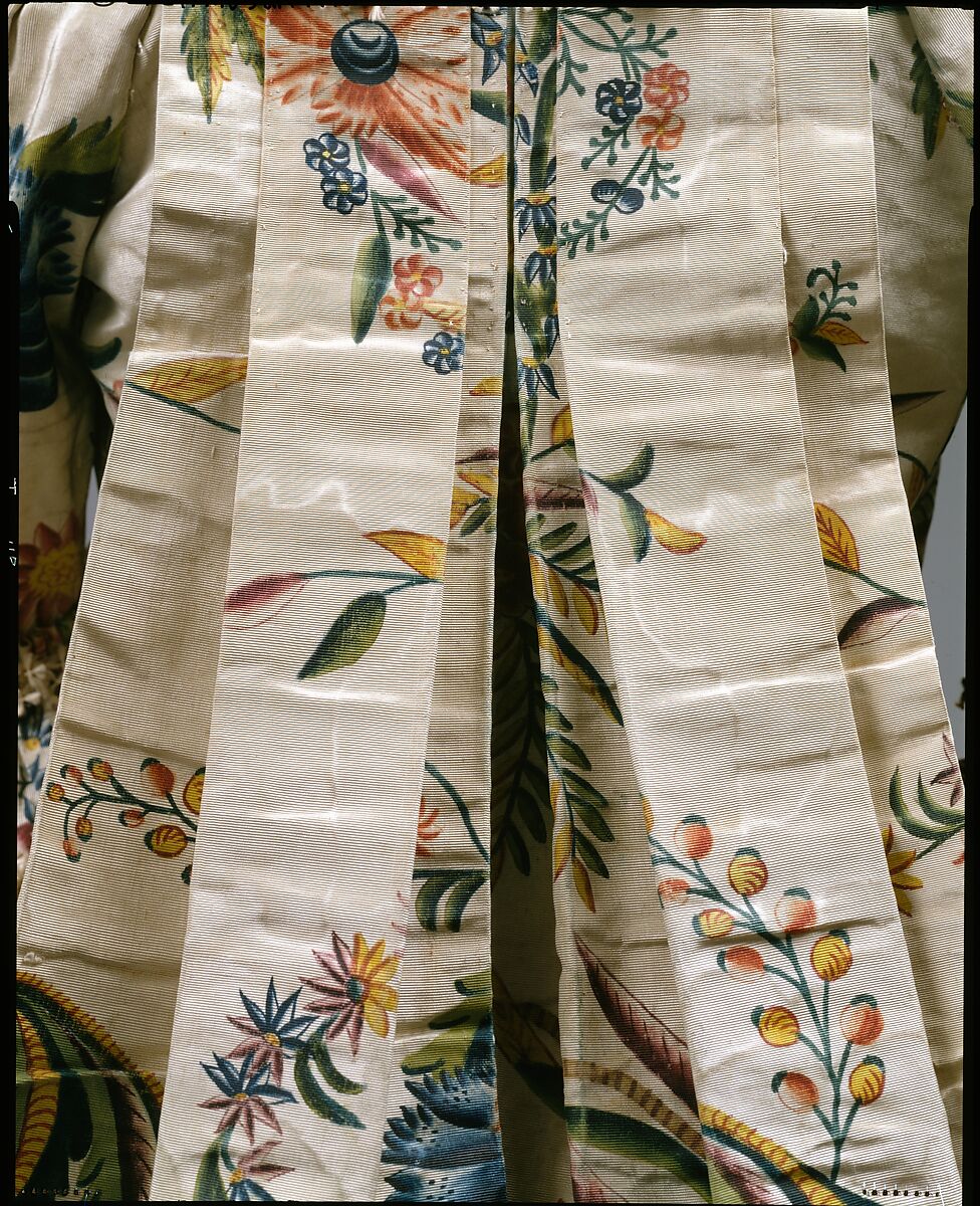 Robe à la française, silk, pigment, linen, British