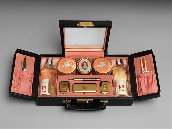 Vanity case, Richard Hudnut (American, 1855–1928), leather, brass, American