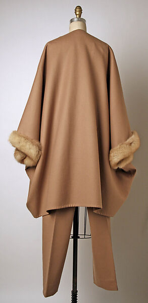 Ensemble, Bill Blass Ltd. (American, founded 1970), fur, camel hair, wool, American