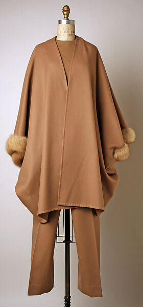 Ensemble, Bill Blass Ltd. (American, founded 1970), fur, camel hair, wool, American 