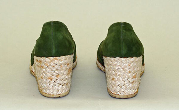 Espadrilles, Salvatore Ferragamo (Italian, founded 1927), suede, rope, Italian