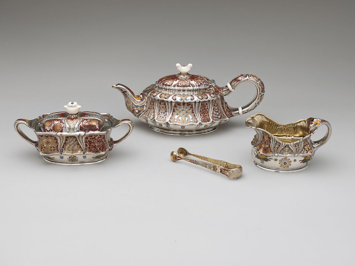 Sugar Bowl, Tiffany &amp; Co. (1837–present), Silver, silver-gilt, enamel and ivory, American