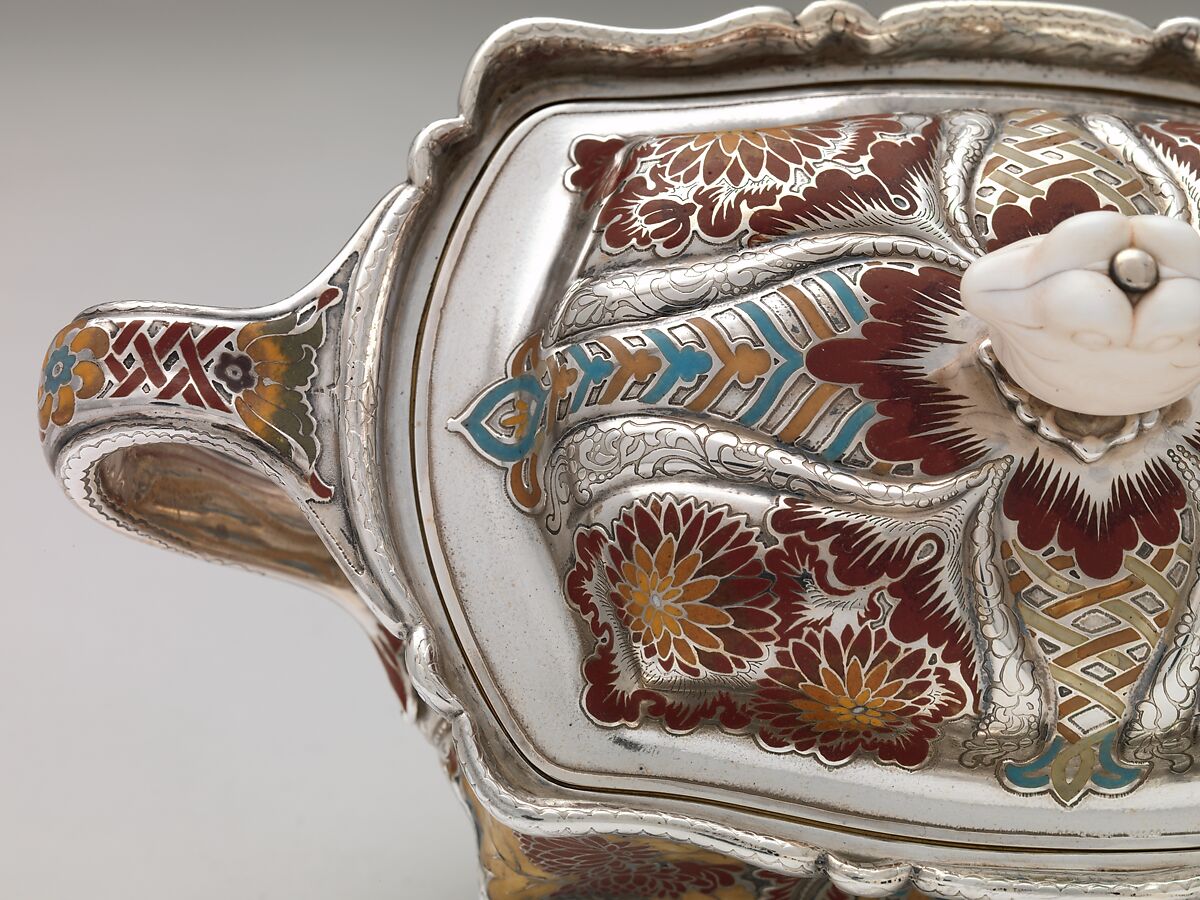 Sugar Bowl, Tiffany &amp; Co. (1837–present), Silver, silver-gilt, enamel and ivory, American