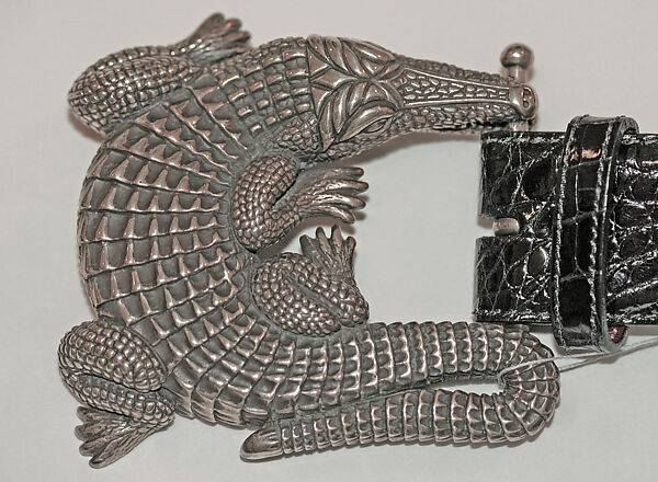 Belt, Barry Kieselstein-Cord (American, born 1948), silver, alligator skin, American