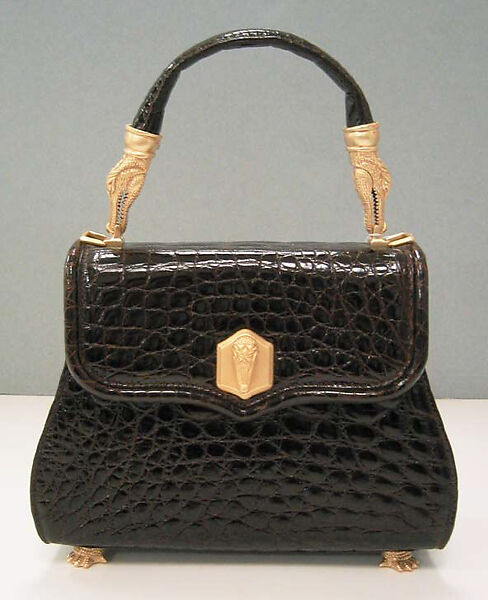 Purse, Barry Kieselstein-Cord (American, born 1948), gold, alligator skin, silk, American 