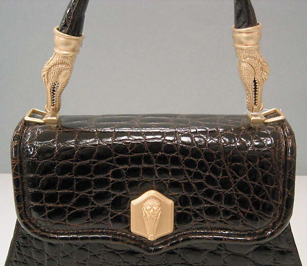 Purse, Barry Kieselstein-Cord (American, born 1948), gold, alligator skin, silk, American