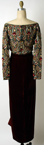 Evening dress, Oscar de la Renta, LLC. (American, founded 1965), silk, glass, American