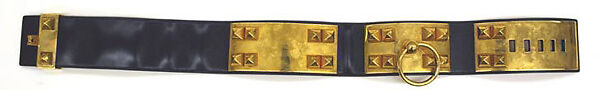 Belt, Hermès (French, founded 1837), leather, brass, French 