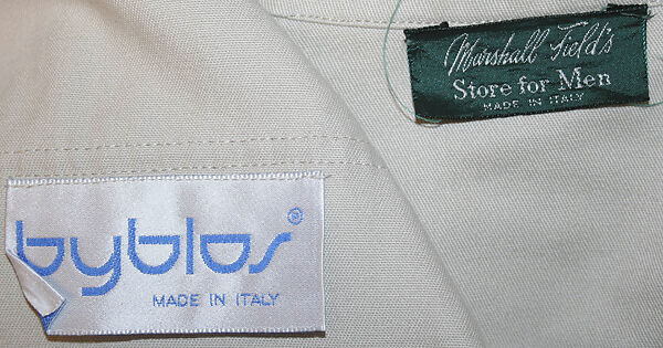 Jacket, Byblos (Italian, founded 1983), cotton, Italian