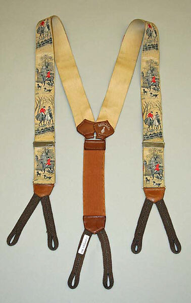 Suspenders, Calvin Curtis, cotton, leather, American 