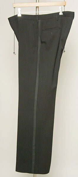 Tuxedo, Turnbull &amp; Asser (British, founded 1885), (a–c) wool; (d) elastic: (e, f) satin, British