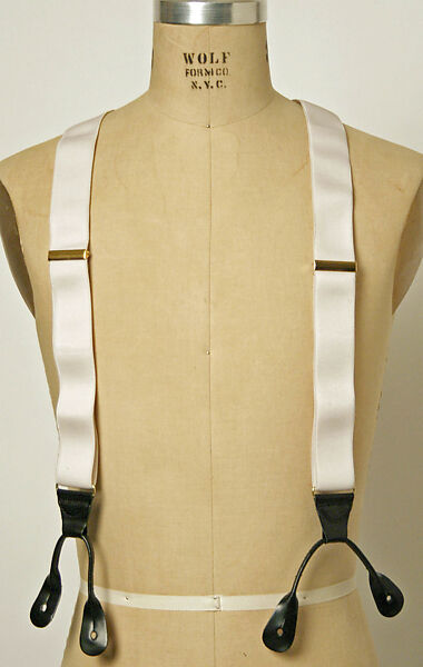 Tuxedo, Turnbull &amp; Asser (British, founded 1885), (a–c) wool; (d) elastic: (e, f) satin, British