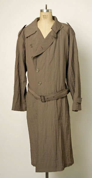 Trench coat, Giorgio Armani (Italian, founded 1974), synthetic fiber, Italian 