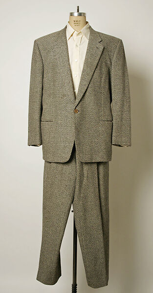 Ensemble, Giorgio Armani (Italian, founded 1974), (a, b) wool; (c) cotton; (d) silk; (e, f) synthetic fiber, European 