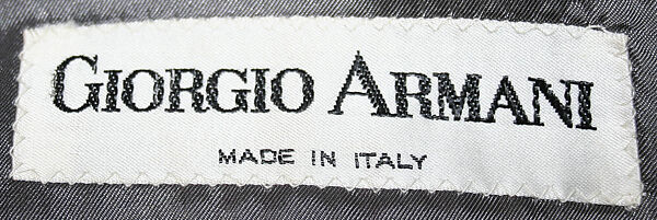 Suit, Giorgio Armani (Italian, founded 1974), (a, b) wool; (c) cotton; (d–f) silk, European