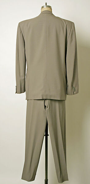 Suit, Giorgio Armani (Italian, founded 1974), (a, b) wool; (c) cotton; (d–f) silk, European