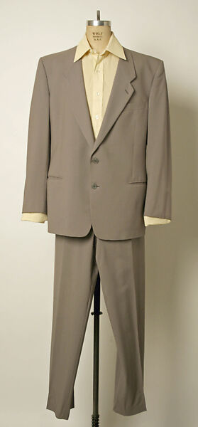 Suit, Giorgio Armani (Italian, founded 1974), (a, b) wool; (c) cotton; (d–f) silk, European 