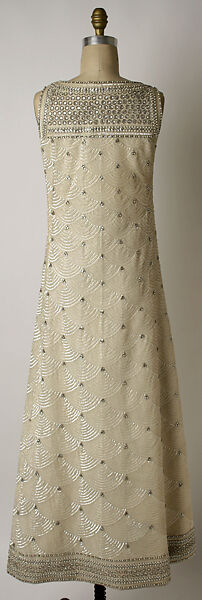 Evening dress, Mila Schön (Italian, born Yugoslavia, 1916–2008 Alessandria), nylon, glass, plastic, Italian