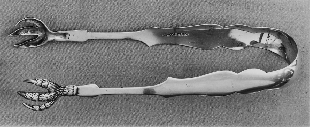 Sugar Tongs, Joseph D. Chase (active ca. 1820–39), Silver, American 