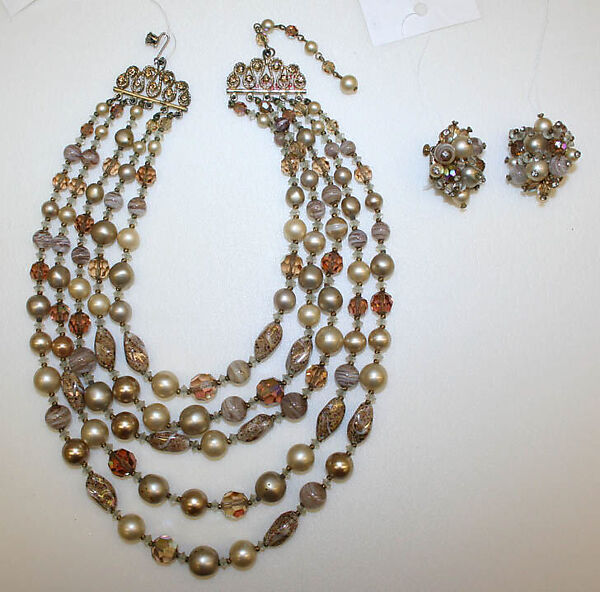 Jewelry set, Vendôme &amp; Coro (American), glass, metal, American 