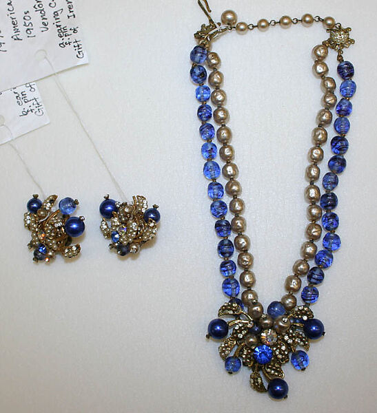 Jewelry set, Vendôme &amp; Coro (American), glass, metal, American 