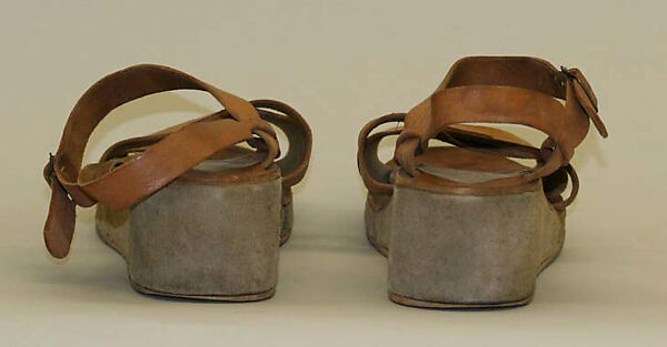 Sandals, leather, cork, American