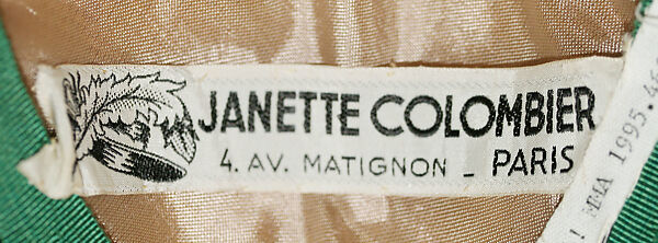 Hat, Janette Colombier (French), silk, French