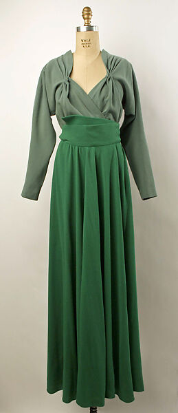 Dinner dress, Valentina (American, born Kyiv 1899–1989), wool, American 