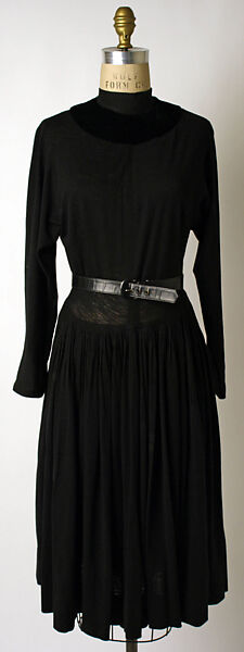 Dress, Valentina (American, born Kyiv 1899–1989), wool, silk, leather, American 