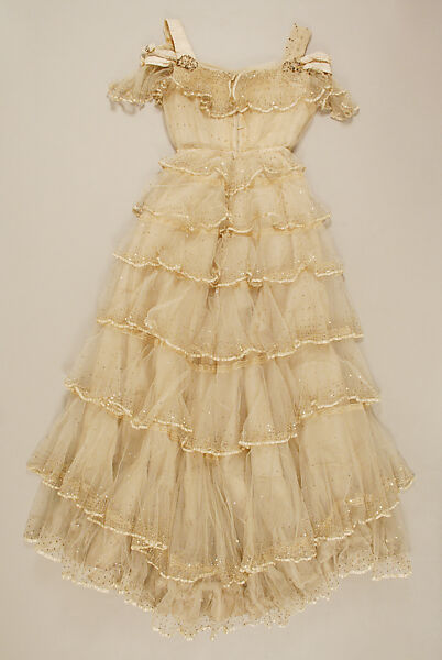 Ball gown, Jeanne Hallée (French, 1870–1924), silk, metal, French