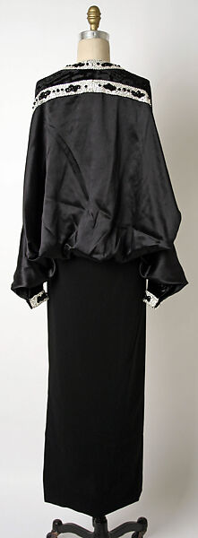 Evening dress, James Galanos (American, Philadelphia, Pennsylvania, 1924–2016 West Hollywood, California), silk, velvet, leather, American